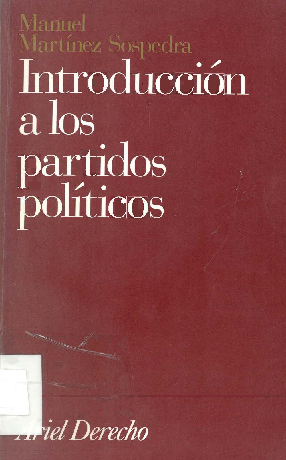 Imagen de portada del libro Introducción a los partidos políticos
