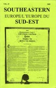 Imagen de portada de la revista Southeastern Europe = L'Europe du Sud-Est
