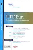 Imagen de portada de la revista Revue trimestrielle de droit europeen