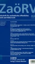 Imagen de portada de la revista Zeitschrift für ausländisches öfentliches Recht und Völkerrecht, ZAORV = Heidelberg Journal of International Law, HJIL