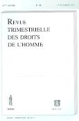Imagen de portada de la revista Revue trimestrielle des droits de l'homme