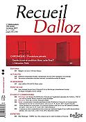 Imagen de portada de la revista Recueil Dalloz