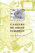 Imagen de portada de la revista Cahiers de droit europeen
