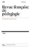 Imagen de portada de la revista Revue française de pédagogie